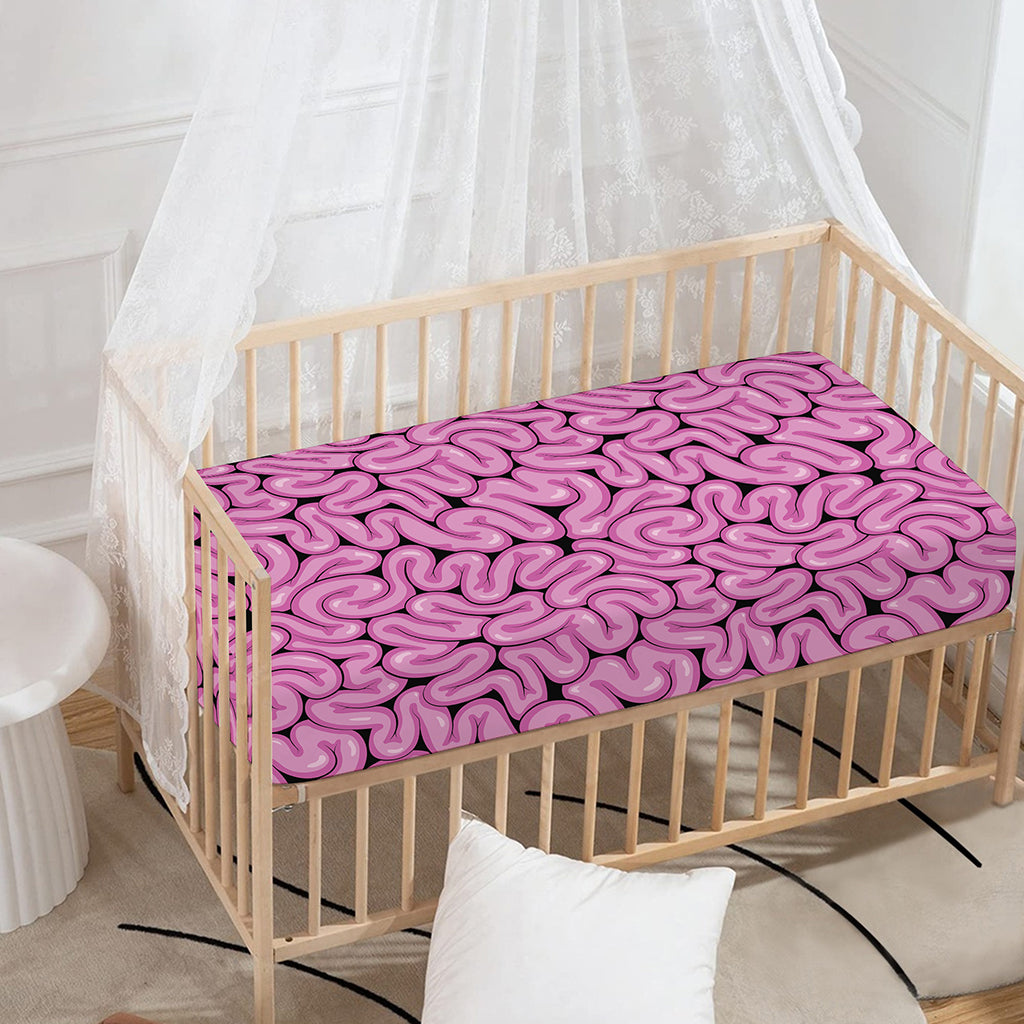 Halloween Brain Print Baby Crib Sheet
