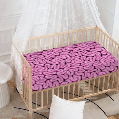 Halloween Brain Print Baby Crib Sheet