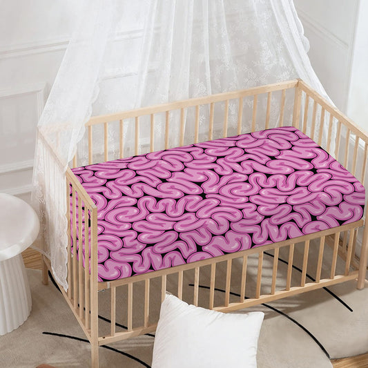 Halloween Brain Print Baby Crib Sheet