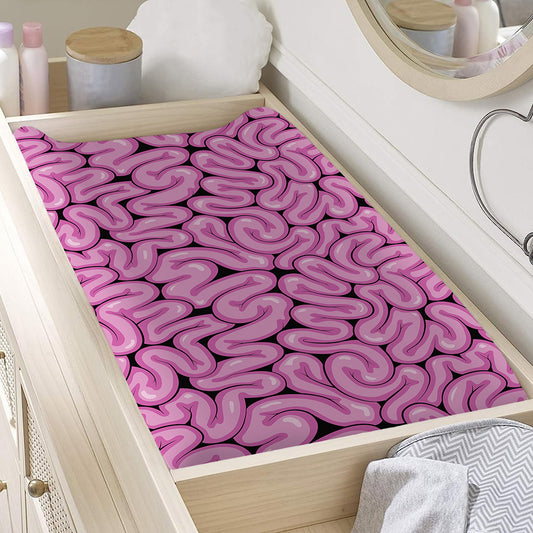 Halloween Brain Print Changing Pad Cover