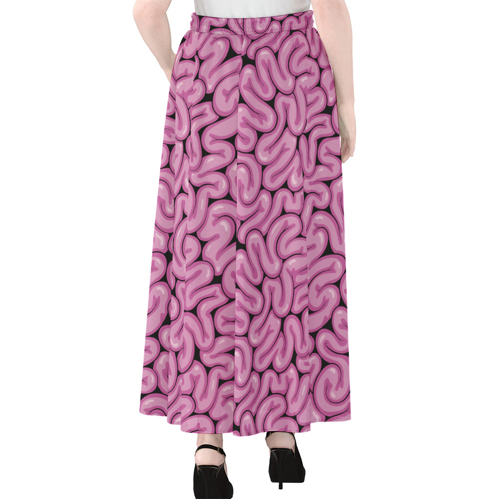 Halloween Brain Print Chiffon Maxi Skirt