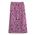 Halloween Brain Print Cotton Front Slit Maxi Skirt