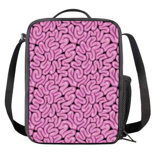 Halloween Brain Print Crossbody Lunch Bag