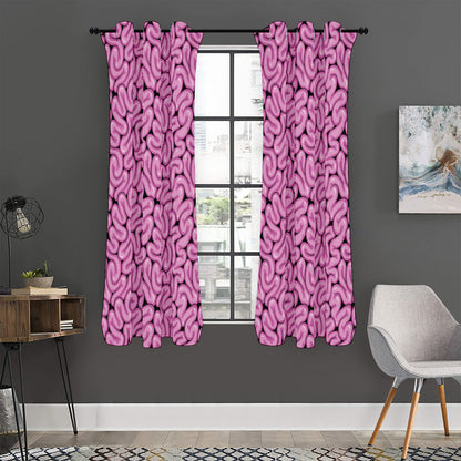 Halloween Brain Print Curtain