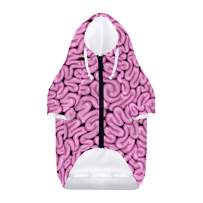 Halloween Brain Print Dog Zip Up Hoodie