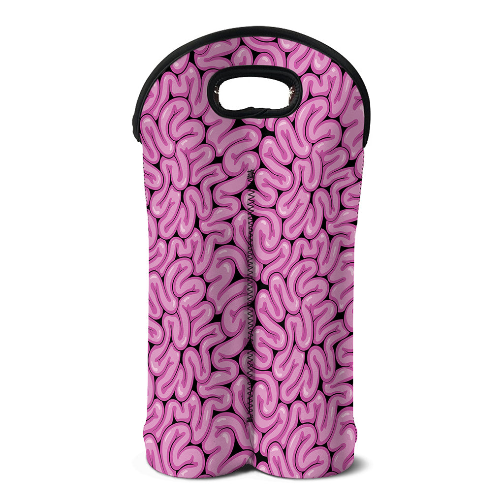 Halloween Brain Print Double Neoprene Wine Tote