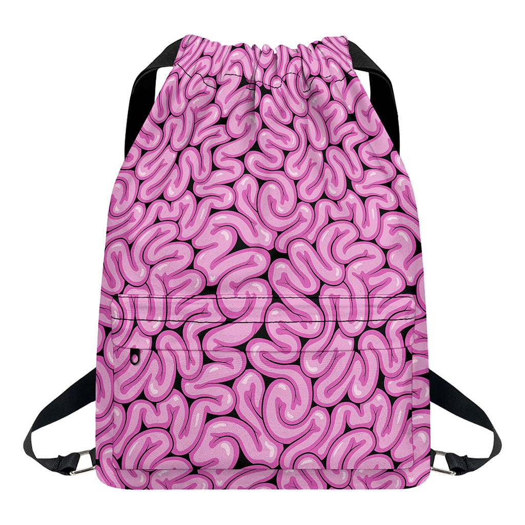 Halloween Brain Print Drawstring Backpack
