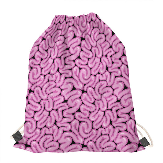Halloween Brain Print Drawstring Bag