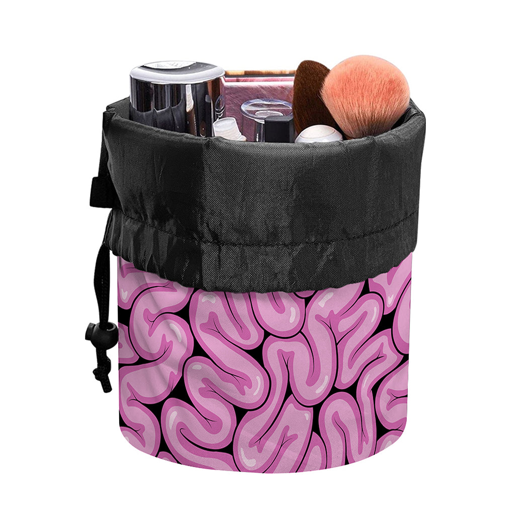 Halloween Brain Print Drawstring Makeup Bag