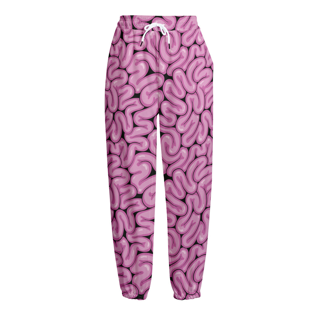Halloween Brain Print Fleece Lined Knit Pants