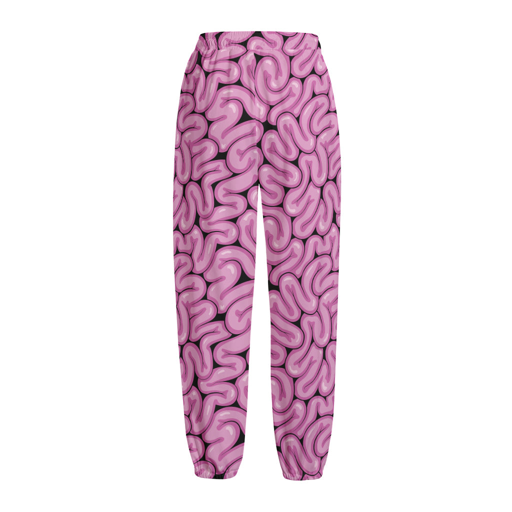 Halloween Brain Print Fleece Lined Knit Pants