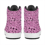 Halloween Brain Print High Top Leather Sneakers