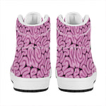 Halloween Brain Print High Top Leather Sneakers