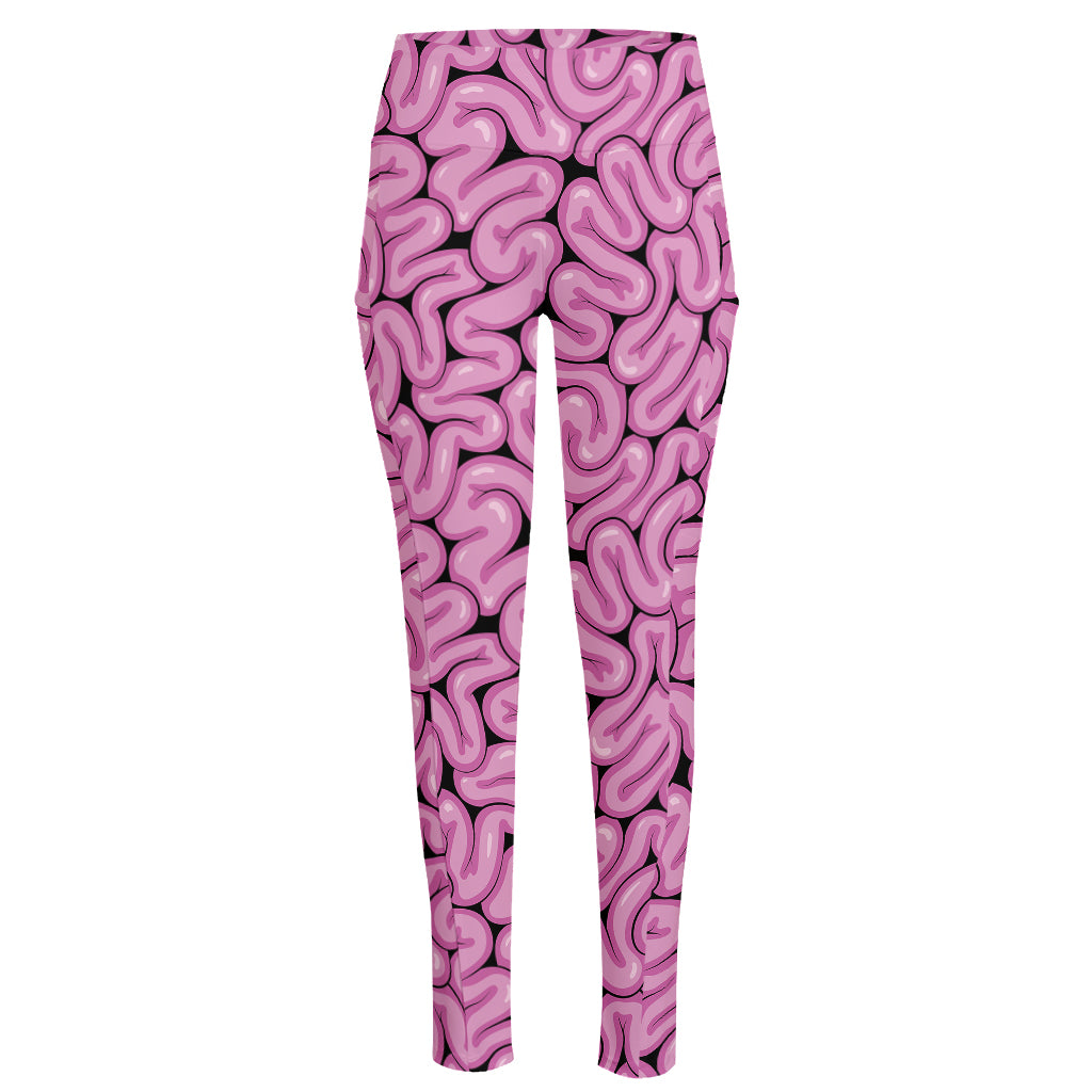 Halloween Brain Print High-Waisted Pocket Leggings