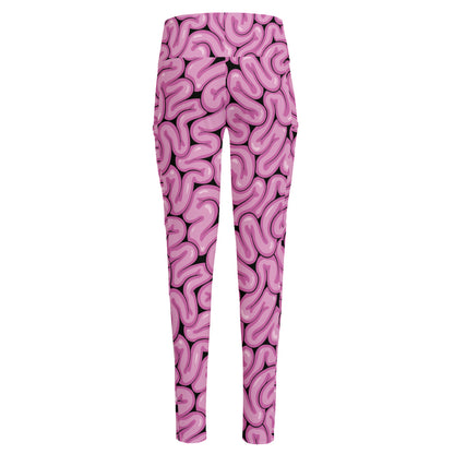 Halloween Brain Print High-Waisted Pocket Leggings