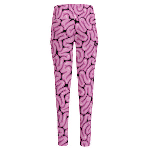 Halloween Brain Print High-Waisted Pocket Leggings