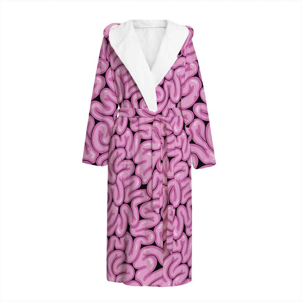 Halloween Brain Print Hooded Bathrobe