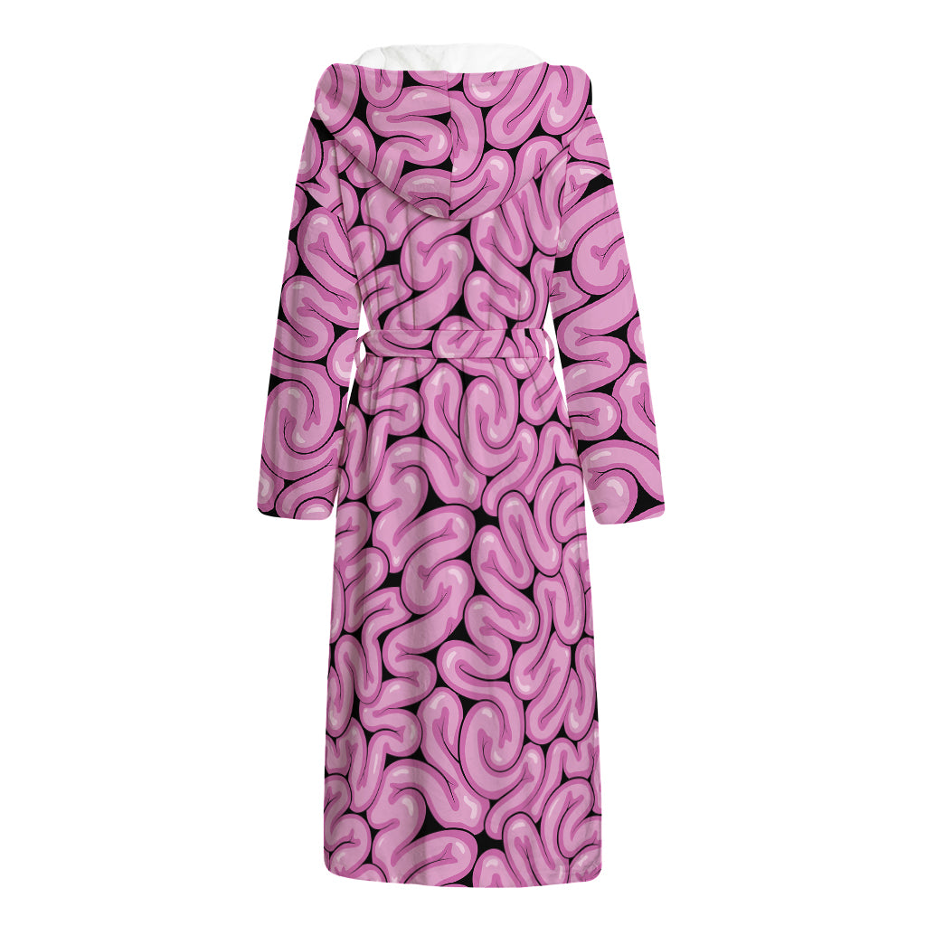 Halloween Brain Print Hooded Bathrobe