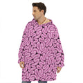 Halloween Brain Print Hoodie Blanket