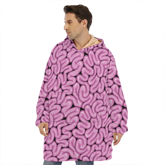 Halloween Brain Print Hoodie Blanket