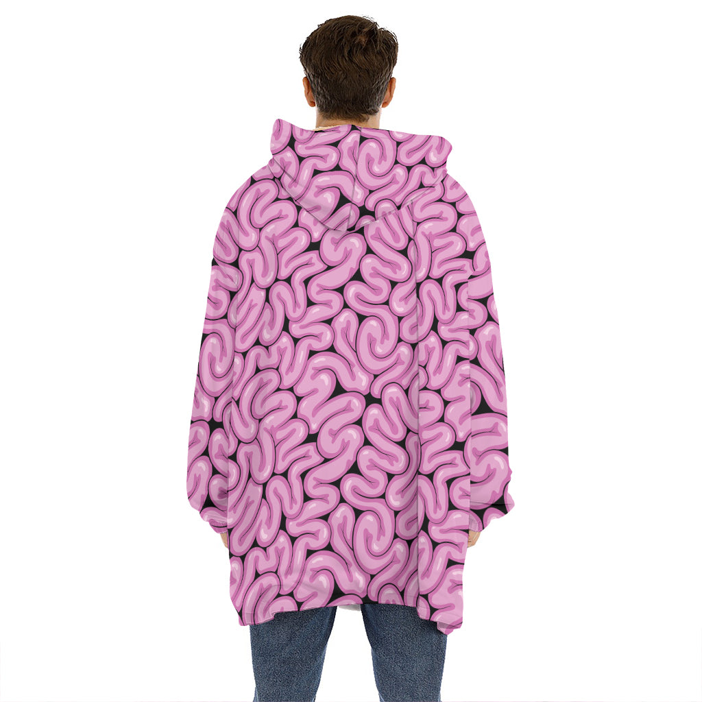 Halloween Brain Print Hoodie Blanket