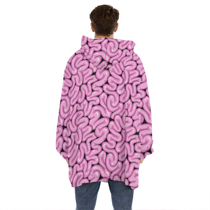 Halloween Brain Print Hoodie Blanket