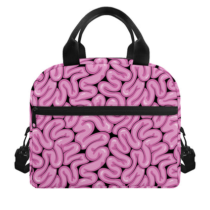 Halloween Brain Print Insulated Lunch Bag