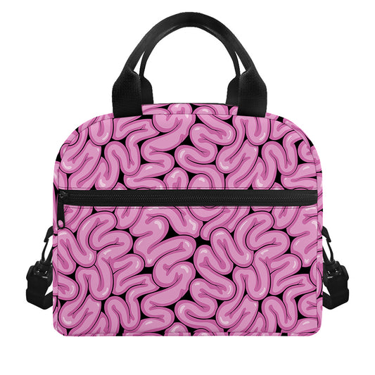 Halloween Brain Print Insulated Lunch Bag