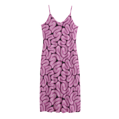 Halloween Brain Print Jersey Midi Cami Dress
