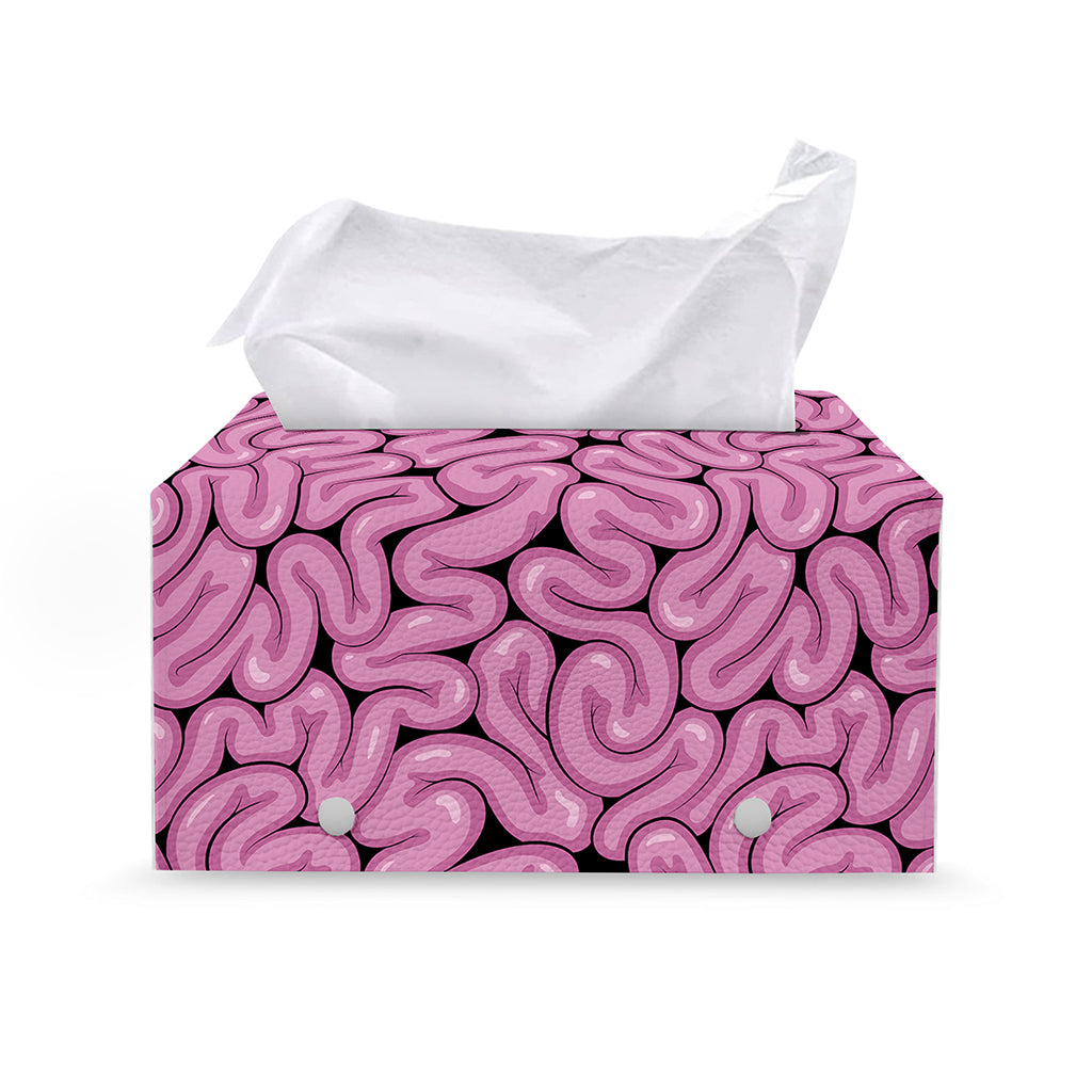 Halloween Brain Print Leather Tissue Box Cover