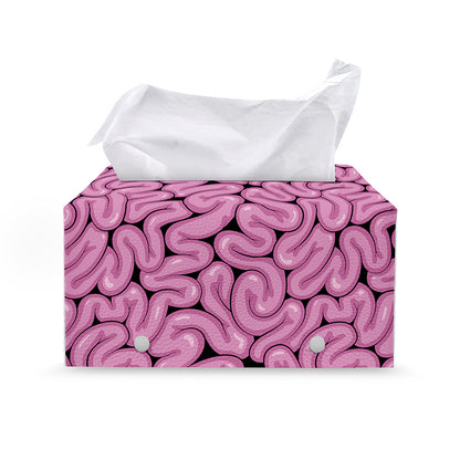 Halloween Brain Print Leather Tissue Box Cover