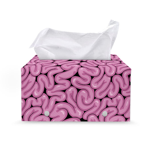 Halloween Brain Print Leather Tissue Box Cover