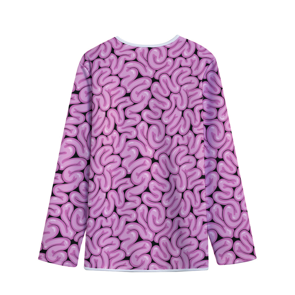 Halloween Brain Print Long Sleeve Short Coat