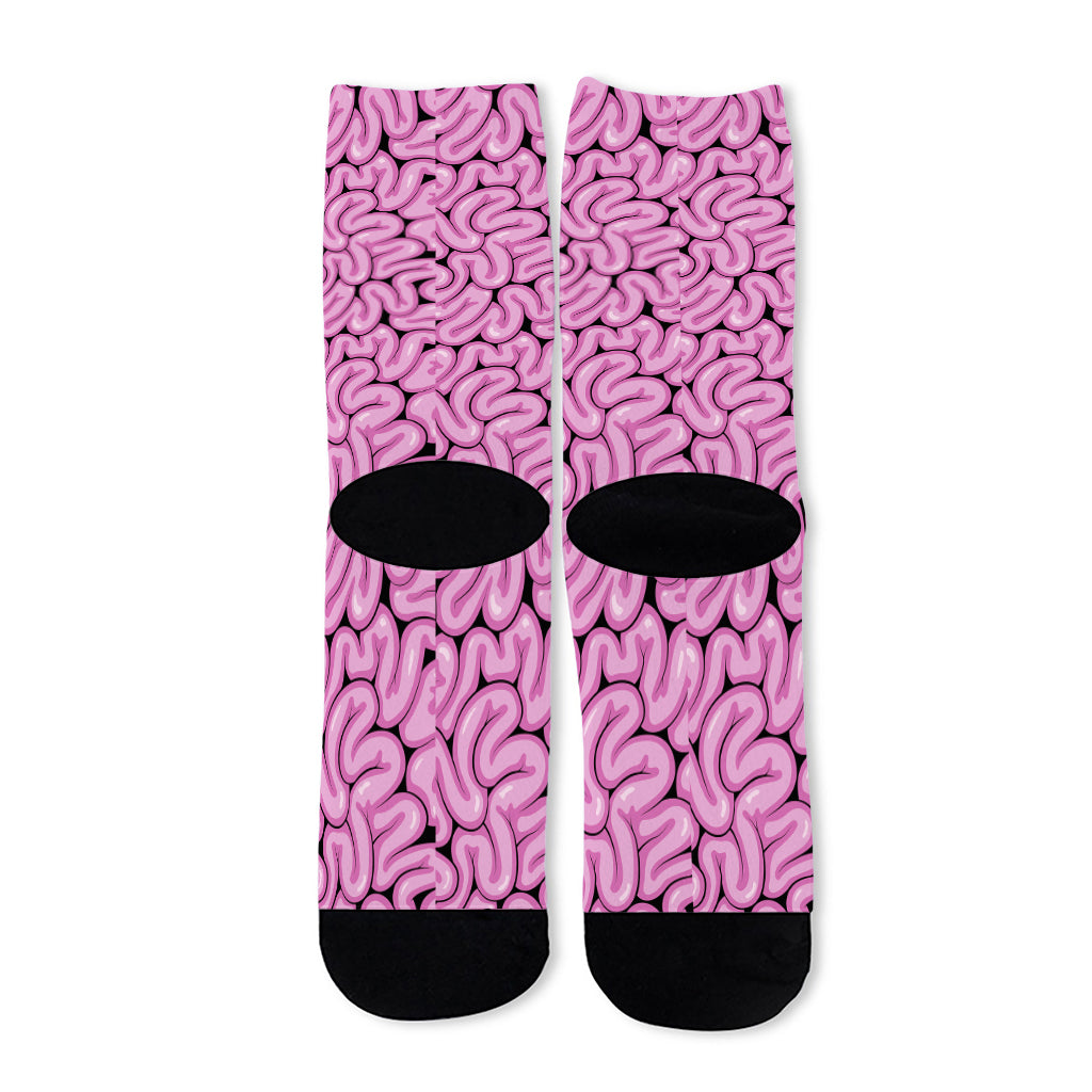 Halloween Brain Print Long Socks