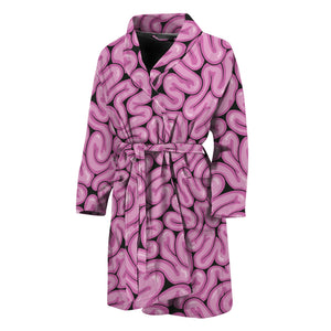 Halloween Brain Print Men's Bathrobe