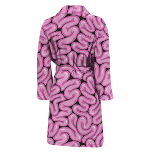 Halloween Brain Print Men's Bathrobe