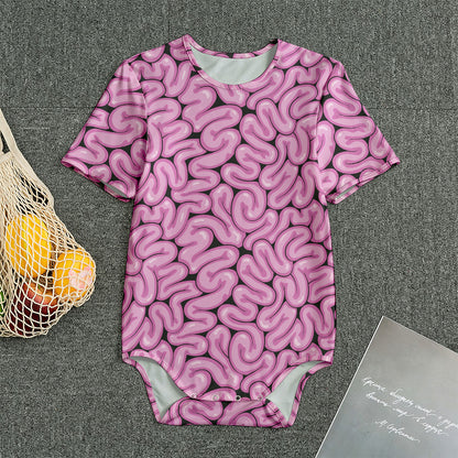 Halloween Brain Print Men's Bodysuit