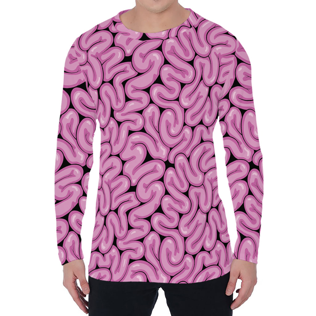 Halloween Brain Print Men's Long Sleeve T-Shirt