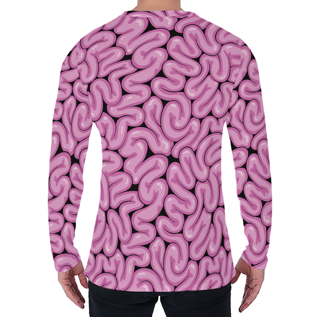 Halloween Brain Print Men's Long Sleeve T-Shirt
