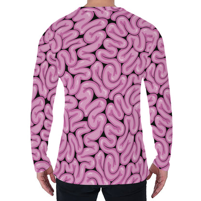 Halloween Brain Print Men's Long Sleeve T-Shirt
