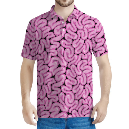 Halloween Brain Print Men's Polo Shirt