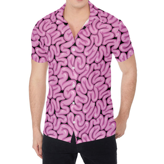 Halloween Brain Print Men's Shirt