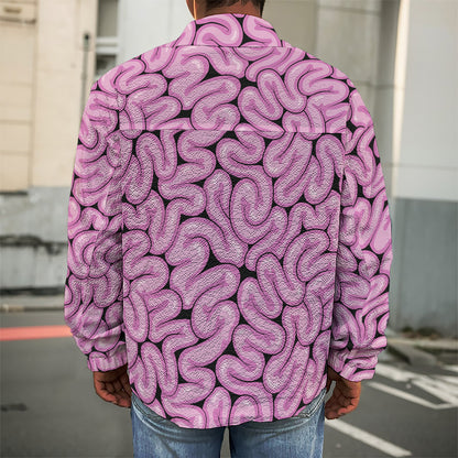 Halloween Brain Print Men's Shirt Jacket