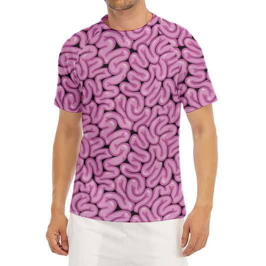 Halloween Brain Print Men's Short Sleeve Rash Guard