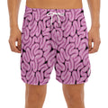 Halloween Brain Print Men's Split Running Shorts