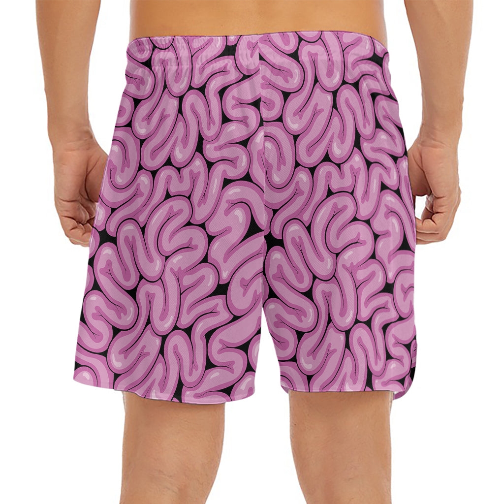 Halloween Brain Print Men's Split Running Shorts