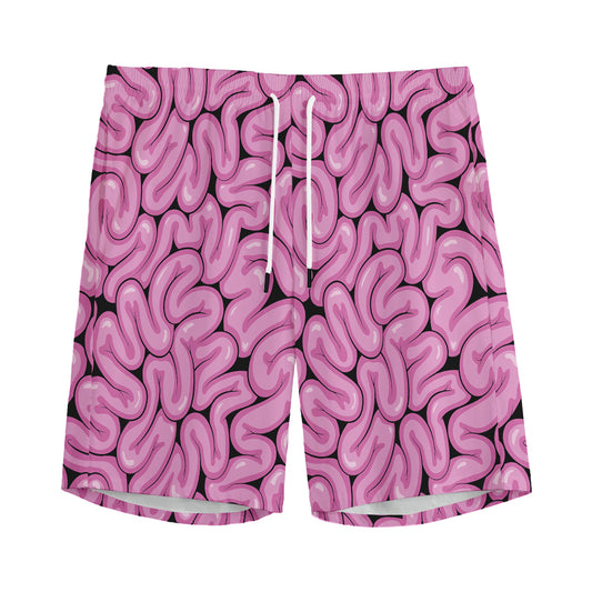 Halloween Brain Print Men's Sports Shorts