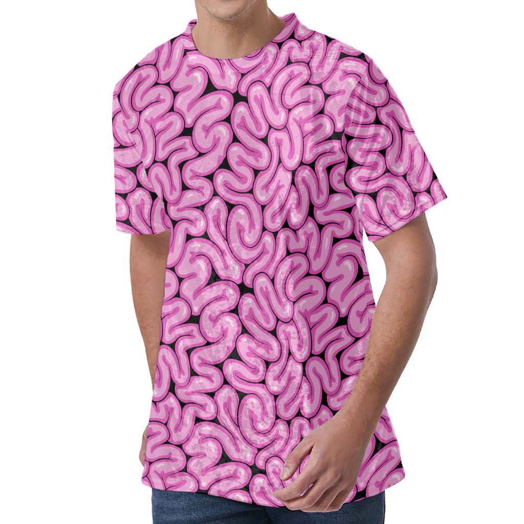 Halloween Brain Print Men's Velvet T-Shirt