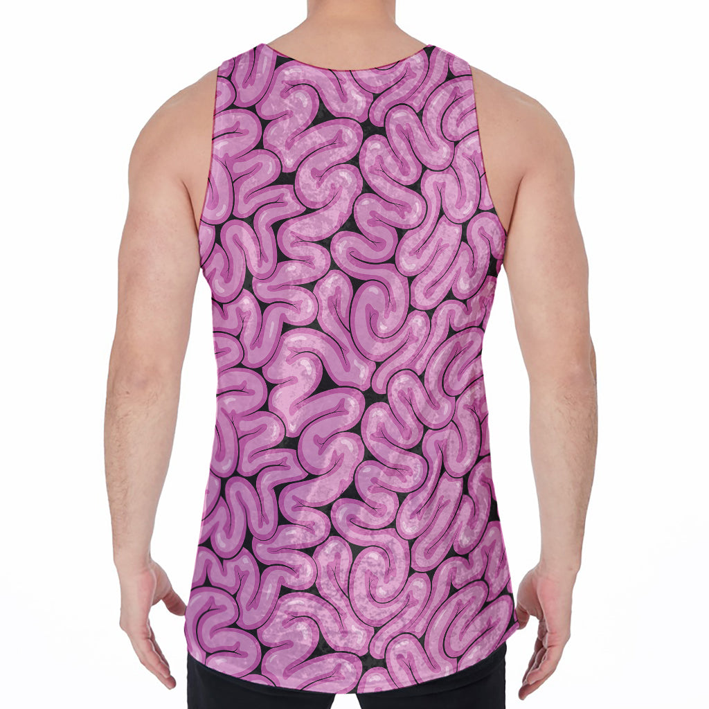 Halloween Brain Print Men's Velvet Tank Top