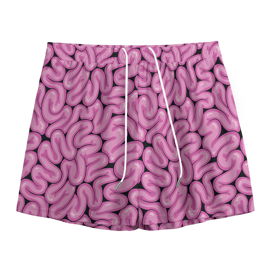Halloween Brain Print Mesh Shorts